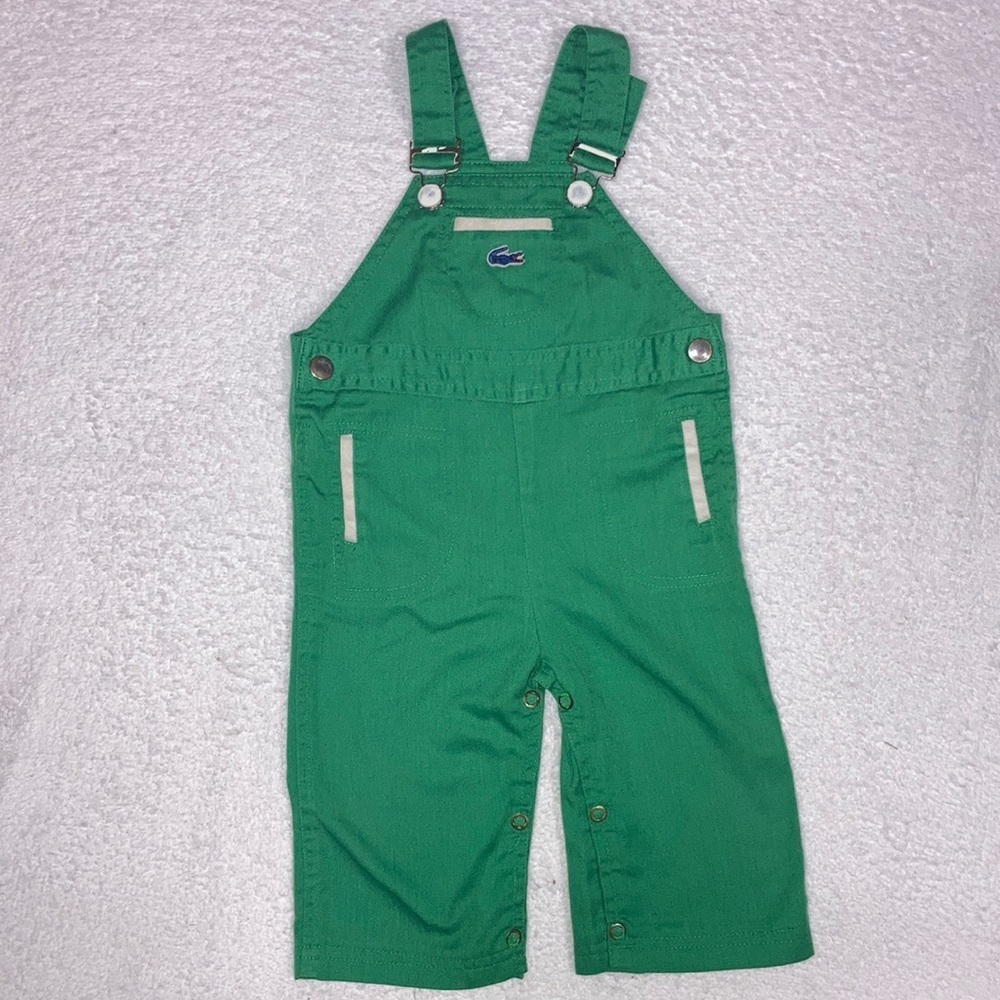 Vintage Izod Lacoste green cotton poly blend overalls 12m